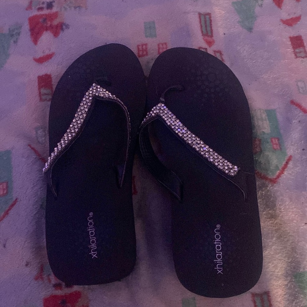 Size 8 Black SlipOn Heeled Sandals 🥰.